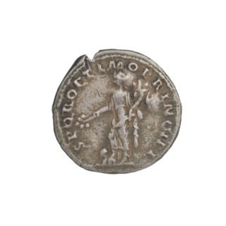 denarius, Trajan (53–117; Roman emperor 98–117); Obv.: head of Trajan facing right, decorated with