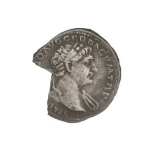 Denarius, Trajan (53–117; Roman emperor 98–117). Obverse: head of Trajan right, decorated with a