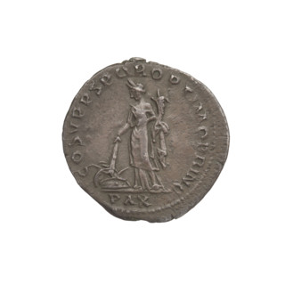 Denarius of Trajan (53–117 CE; Roman emperor 98–117). Obverse: head of Trajan right,