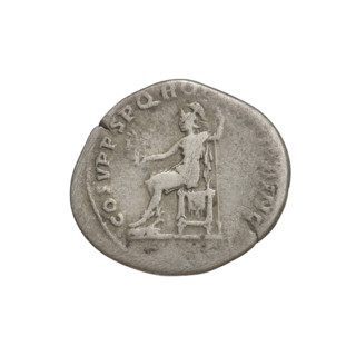 Denarius, Trajan (53–117; Roman emperor 98–117). Obverse: head of Trajan facing right, decorated