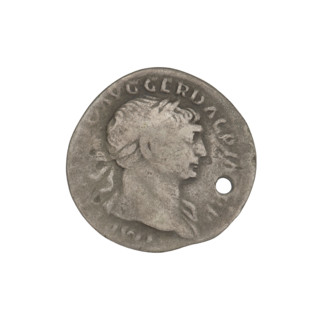 Denarius, Trajan (53–117; Roman emperor 98–117). Obverse: head of Trajan right, decorated with a