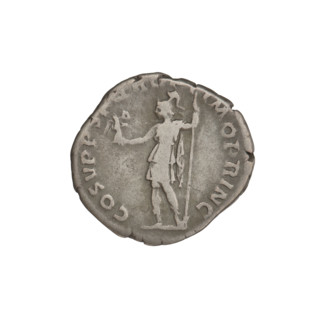 Denarius, Trajan (53–117; Roman emperor 98–117). Obverse: head of Trajan facing right, decorated