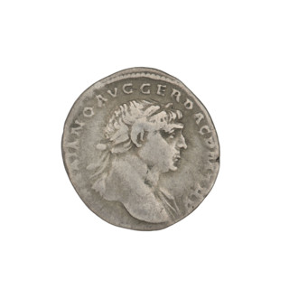 Denarius, Trajan (53–117; Roman emperor 98–117). Obverse: head of Trajan right, decorated with a