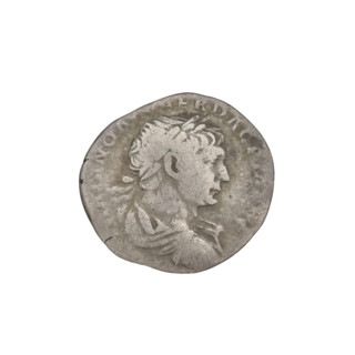 Denarius, Trajan (53–117; Roman emperor 98–117). Obverse: head of Trajan facing right,