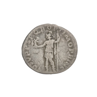 Denarius, Trajan (53–117; Roman emperor 98–117). Obverse: head of Trajan facing right, decorated