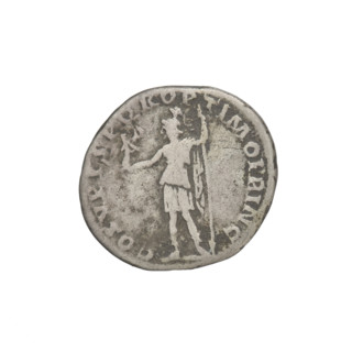 Denarius, Trajan (53–117; Roman emperor 98–117). Obverse: head of Trajan facing right, wearing a