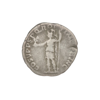 Denarius; Trajan (53–117; Roman emperor 98–117). Obverse: head of Trajan right, decorated with a