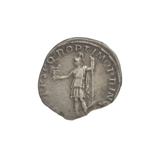 Denarius, Trajan (53–117; Roman emperor 98–117). Obverse: head of Trajan right, wearing a laurel