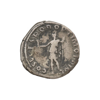 Denarius of Trajan (53–117; Roman emperor 98–117). Obverse: head of Trajan facing right, wearing a