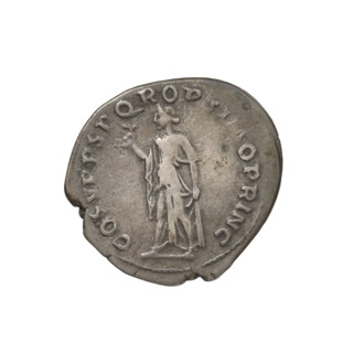 Denarius, Trajan (53–117 CE; Roman emperor 98–117). Obverse: head of Trajan right, decorated with a