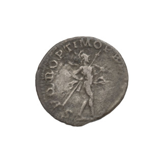 Denarius of Trajan (53–117; Roman emperor 98–117). Obverse: head of Trajan in laurel wreath facing