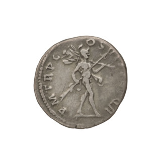 Denarius, Trajan (53–117; Roman emperor 98–117). Obverse: head of Trajan in laurel wreath facing