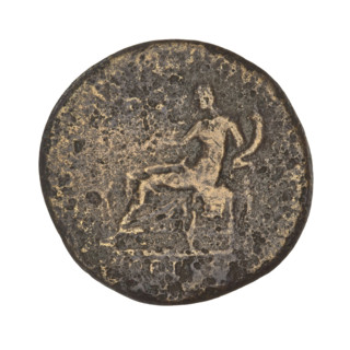 Dupondius, Trajan (53–117; Roman emperor 98–117). Obverse: head of Trajan in ray crown; rim