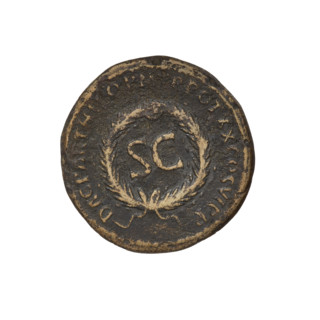 Trajan (53–117; Roman Emperor 98–117). Coin, 114–117 CE. Obverse: head of Trajan in radiant crown