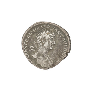 Denarius, Hadrian (76–138; Roman emperor 117–138). Obverse: Hadrian's head right, laurel wreath in