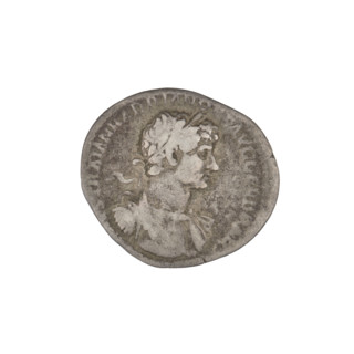 Denarius, Hadrian (76–138; Roman emperor 117–138). Obverse: head of Hadrian right, laurel wreath in