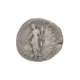 Denarius, Hadrian (76–138; Roman emperor 117–138). Obverse: bust of Hadrian right, laurel wreath in