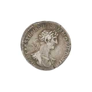 Denarius, Hadrian (76–138; Roman emperor 117–138). Obverse: bust of Hadrian right, laurel wreath in
