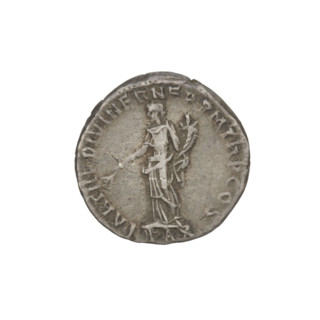 Denarius, Hadrian (76–138; Roman emperor 117–138). Obverse: bust of Hadrian right, laurel wreath in
