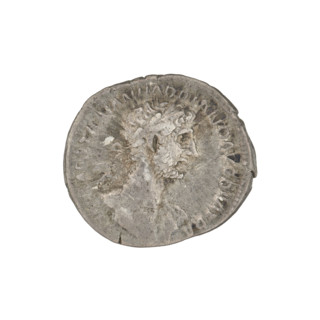 denarius, Hadrian (76–138; Roman emperor 117–138), laurel wreaths, heads, Pietas (personification).