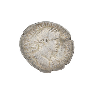 Denarius, Hadrian (76–138; Roman emperor 117–138). Obverse: bust of Hadrian right, laurel wreath in
