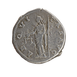 Denarius of Antoninus Pius (86–161; Roman emperor 138–161), 140–144. Obverse: Head of Antoninus