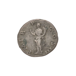 Denarius of Hadrian (76–138; Roman emperor 117–138), 119–122, Rome. Obverse: bust of Hadrian to