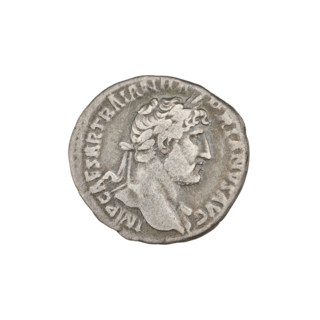 Denarius, Hadrian (76–138; Roman emperor 117–138). Obverse: laureate head of Hadrian right; rim