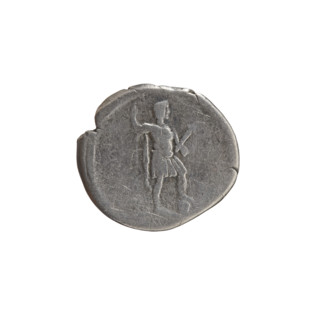 Denarius of Antoninus Pius (86–161; Roman emperor 138–161). Obverse: Bust of Antoninus Pius in a