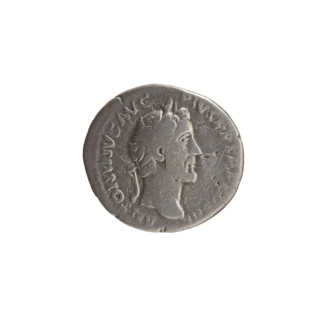 Denarius of Antoninus Pius (86–161; Roman Emperor 138–161). Obverse: Head of Antoninus Pius in