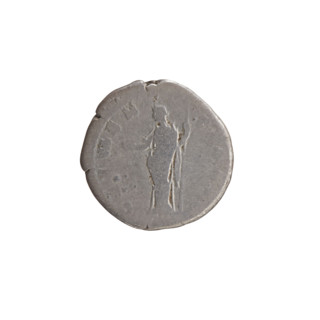 Denarius of Antoninus Pius (86–161; Roman Emperor 138–161). Obverse: Head of Antoninus Pius in a