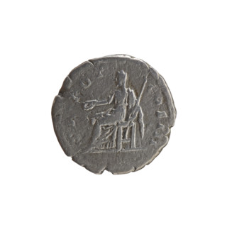 Denarius of Antoninus Pius (86–161; Roman emperor 138–161), c. 140–144. Obverse: Head of Antoninus