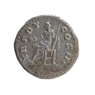 Denarius of Antoninus Pius (86–161; Roman emperor 138–161). Obverse: Head of Antoninus Pius in a