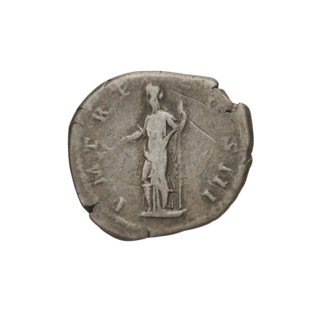 Denarius of Hadrian (76–138; Roman emperor 117–138). Obverse: bust of Hadrian facing right,