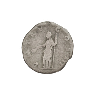 Denarius, Hadrian (76–138; Roman emperor 117–138). Obverse: bust of Hadrian right, laurel wreath in