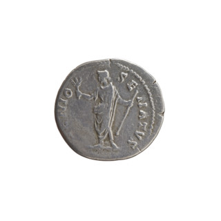 Denarius of Antoninus Pius (86–161; Roman emperor 138–161). Obverse: Head of Antoninus Pius