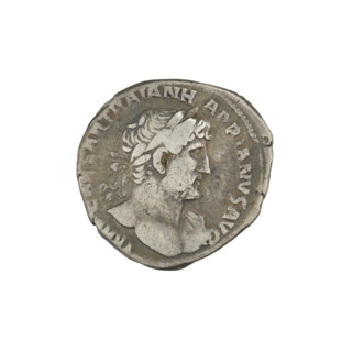 Denarius, Hadrian (76–138; Roman emperor 117–138). Obverse: bust of Hadrian right, laurel wreath in
