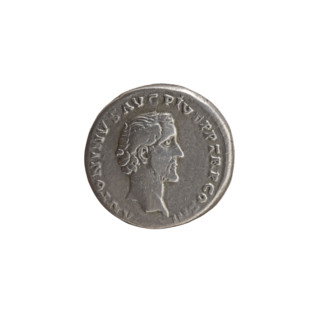 Denarius of Antoninus Pius (86–161; Roman emperor 138–161), c. 140–144. Obverse: Head of Antoninus