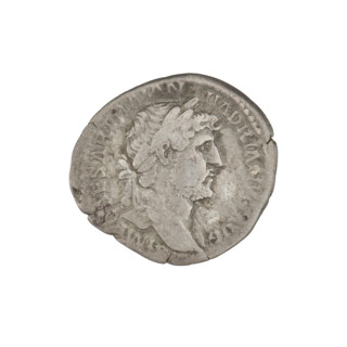 Denarius, Hadrian (76–138; Roman emperor 117–138). Obverse: Bust of Hadrian right, laurel wreath in
