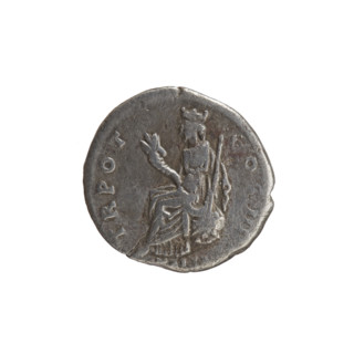 Denarius of Antoninus Pius (reign 138–161 CE). Obverse: Head of Antoninus Pius in a laurel wreath