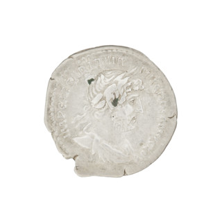 Denarius of Hadrian (76–138), Roman emperor 117–138; Obverse: bust of Hadrian facing right, laurel
