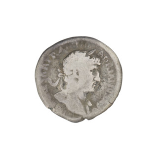 denarius, Hadrian (76–138; Roman emperor 117–138), Hilaritas (personification), laurel wreaths,