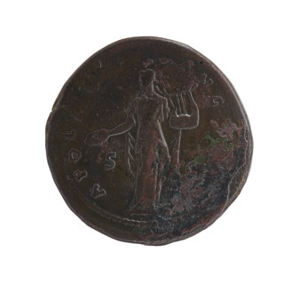 Sestertius, Antoninus Pius (86–161; Roman emperor 138–161), obverse: head of the emperor in a