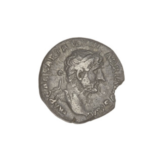 Denarius, Hadrian (76–138; Roman emperor 117–138). Obverse: bust of Hadrian with laurel wreath and