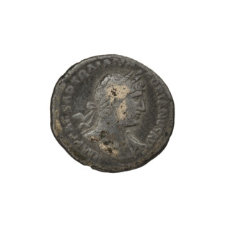 Denarius, Hadrian (76–138; Roman emperor 117–138). Obverse: bust of Hadrian with laurel wreath