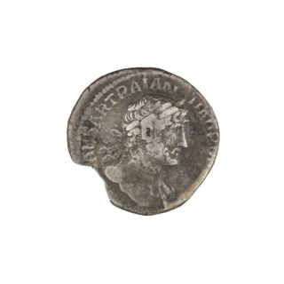 Denarius, Hadrian (76–138; Roman emperor 117–138). Obverse: bust of Hadrian with laurel wreath