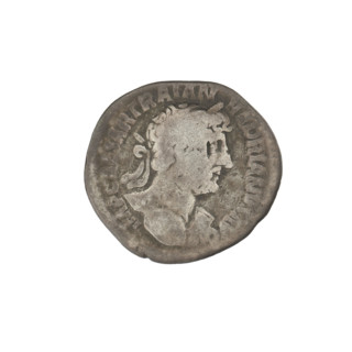 Denarius, Hadrian (76–138; Roman emperor 117–138). Obverse: Bust of Hadrian with laurel wreath