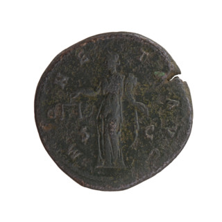 Sestertius, Antoninus Pius (86–161; Roman emperor 138–161), obverse: head of the emperor in a