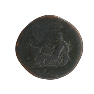 Sestertius, Antoninus Pius (86–161; Roman emperor 138–161), issuer; obverse: head of Antoninus Pius
