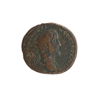 Dupondius, Antoninus Pius (86–161; Roman emperor 138–161), issuer: Antoninus Pius. Obverse: Head of